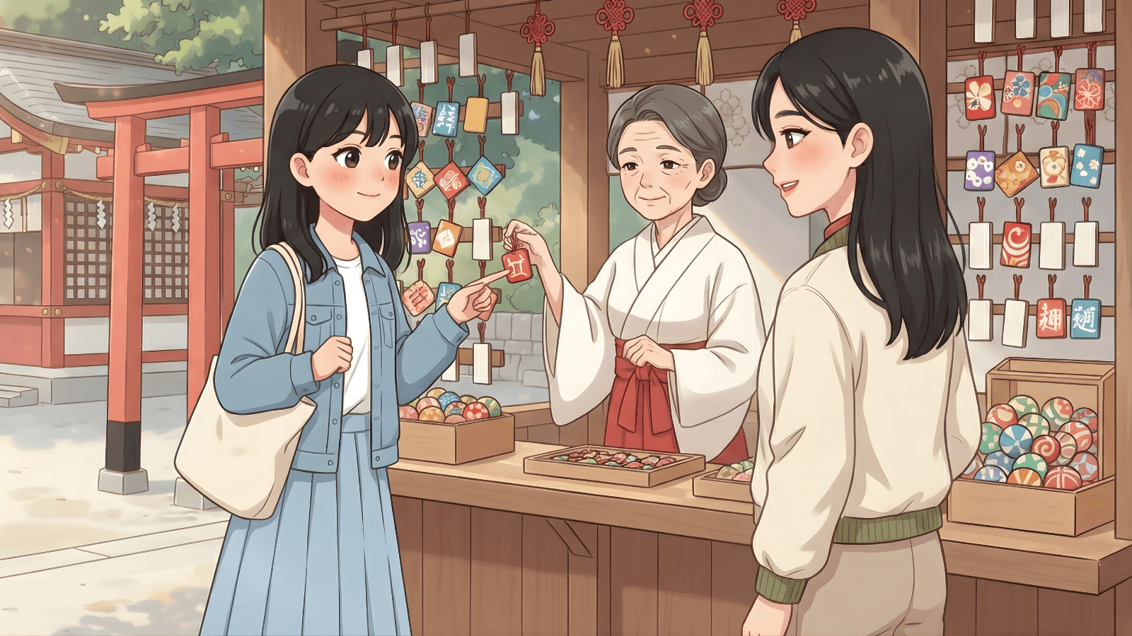 かわいいお守りですね This is a cute amulet, isn't it?