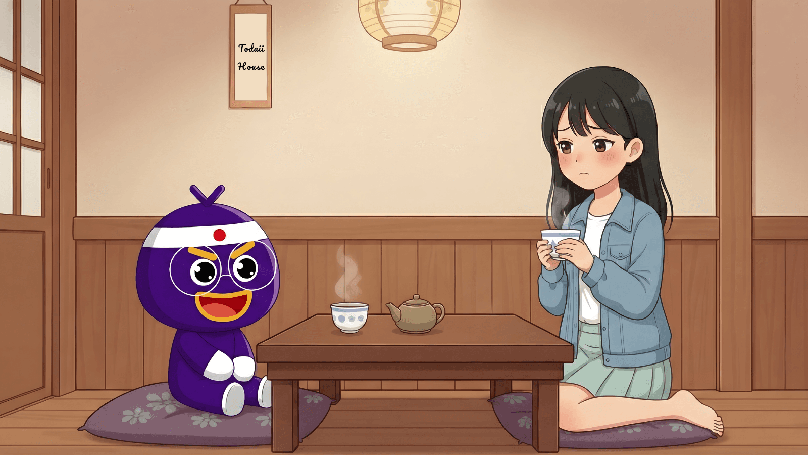 ラジオで勉強しました I studied by listening to the radio.