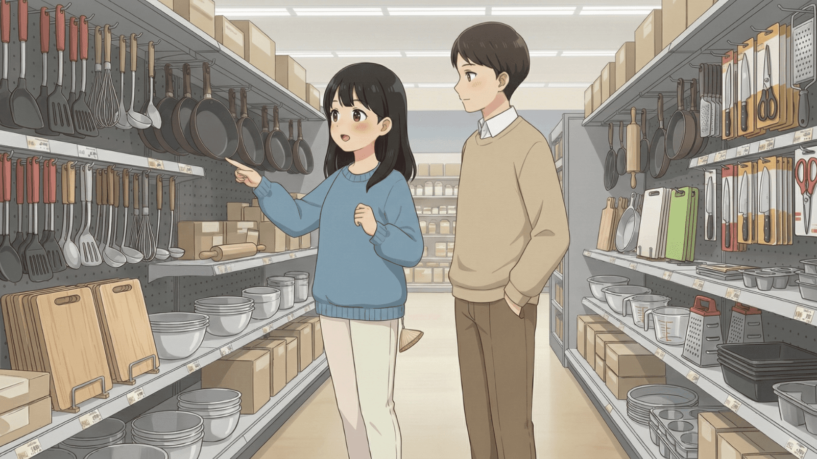 鍋や包丁は欠かせないはずだ。A pot and knife are an absolute must.