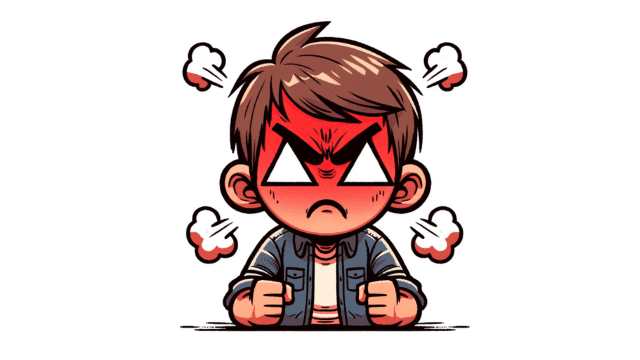 {目;め}を{三角;さんかく}にする