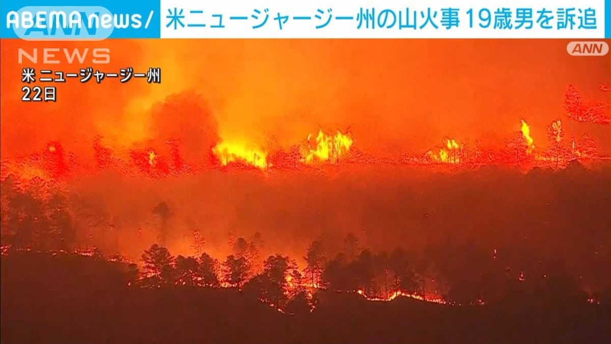 アメリカのニュージャージーで大きな山火事　19さいの男の人がつかまる