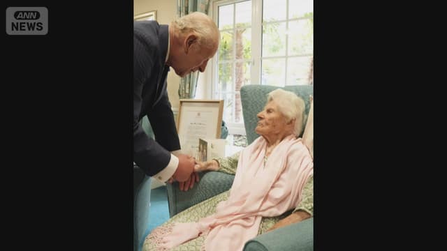 116さいの<ruby ><rb><span class="jlpt-n5" word="女">女</span></rb><rt>おんな</rt></ruby>の<ruby ><rb><span class="jlpt-n5" word="人">人</span></rb><rt>ひと</rt></ruby>とイギリスの<ruby ><rb><span class="unknown" word="王さま">王</rb><rt>おう</rt></ruby>さま</span>