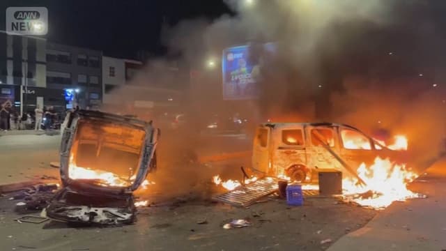 モロッコで<span class="jlpt-n5" word="若い">若い</span><span class="jlpt-n5" word="人">人</span>の<span class="jlpt-n3" word="デモ">デモ</span>　<span class="unknown" word="けが人">けが人</span>としぼうも