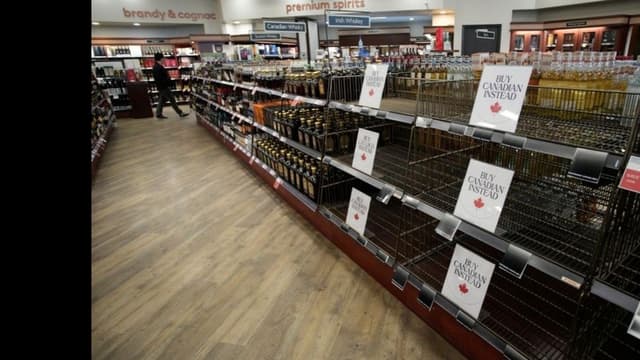 <ruby ><rb><span class="" word="カ">カ</span><span class="" word="ナ">ナ</span><span class="" word="ダ">ダ</span></rb><rt>カナダ</rt></ruby><span class="" word="が">が</span><ruby ><rb><span class="jlpt-n4" word="アメリカ">アメリカ</span></rb><rt>アメリカ</rt></ruby><span class="" word="を">を</span><span class="jlpt-n1" word="ボイコット">ボイコット</span><span class="" word="　">　</span><span class="jlpt-n1" word="ビジネス">ビジネス</span><span class="" word="に">に</span><ruby ><rb><span class="" word="大">大</span></rb><rt>おお</rt></ruby><span class="" word="き">き</span><span class="" word="な">な</span><ruby ><rb><span class="jlpt-n3" word="影響">影響</span></rb><rt>えいきょう</rt></ruby>