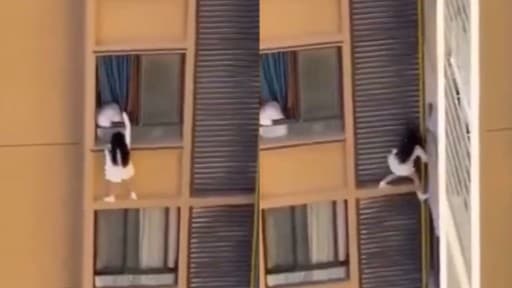 <ruby><rb><span class="unknown" word="中国">中国</span></rb><rt>ちゅうごく</rt></ruby><span class="" word="で">で</span><ruby><rb><span class="jlpt-n4" word="女性">女性</span></rb><rt>じょせい</rt></ruby><span class="" word="が">が</span><span class="jlpt-n2" word="マンション">マンション</span><span class="" word="1">1</span><span class="" word="0">0</span><ruby><rb><span class="jlpt-n1" word="階">階</span></rb><rt>かい</rt></ruby><span class="" word="の">の</span><ruby><rb><span class="jlpt-n5" word="窓">窓</span></rb><rt>まど</rt></ruby><span class="" word="か">か</span><span class="" word="ら">ら</span><ruby><rb><span class="" word="逃">逃</span></rb><rt>に</rt></ruby><span class="" word="げ">げ</span><span class="" word="る">る</span>