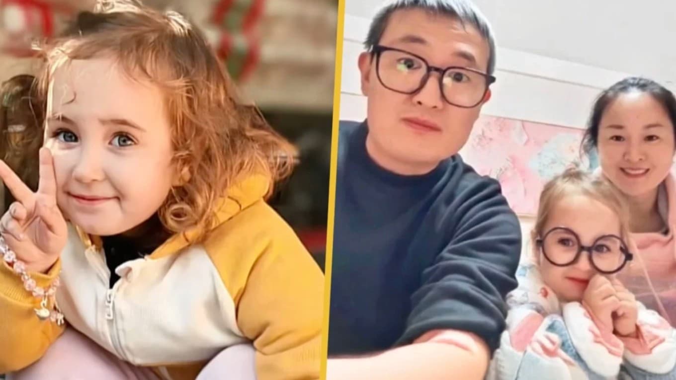 中国の夫婦、金髪と青い目の娘が生まれる