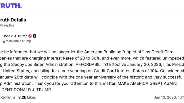 <span class="jlpt-n3" word="トランプ">トランプ</span><ruby ><rb><span class="jlpt-n3" word="大統領">大統領</span></rb><rt>だいとうりょう</rt></ruby><span class="" word="、">、</span><span class="" word="ク">ク</span><span class="" word="レ">レ</span><span class="" word="ジ">ジ</span><span class="" word="ッ">ッ</span><span class="" word="ト">ト</span><span class="" word="カ">カ</span><span class="" word="ー">ー</span><span class="" word="ド">ド</span><span class="" word="の">の</span><ruby ><rb><span class="unknown" word="金利">金利</span></rb><rt>きんり</rt></ruby><span class="" word="を">を</span><span class="" word="1">1</span><ruby ><rb><span class="jlpt-n3" word="年間">年間</span></rb><rt>ねんかん</rt></ruby><span class="" word="1">1</span><span class="" word="0">0</span><span class="" word="％">％</span><span class="" word="に">に</span><span class="" word="す">す</span><span class="" word="る">る</span>