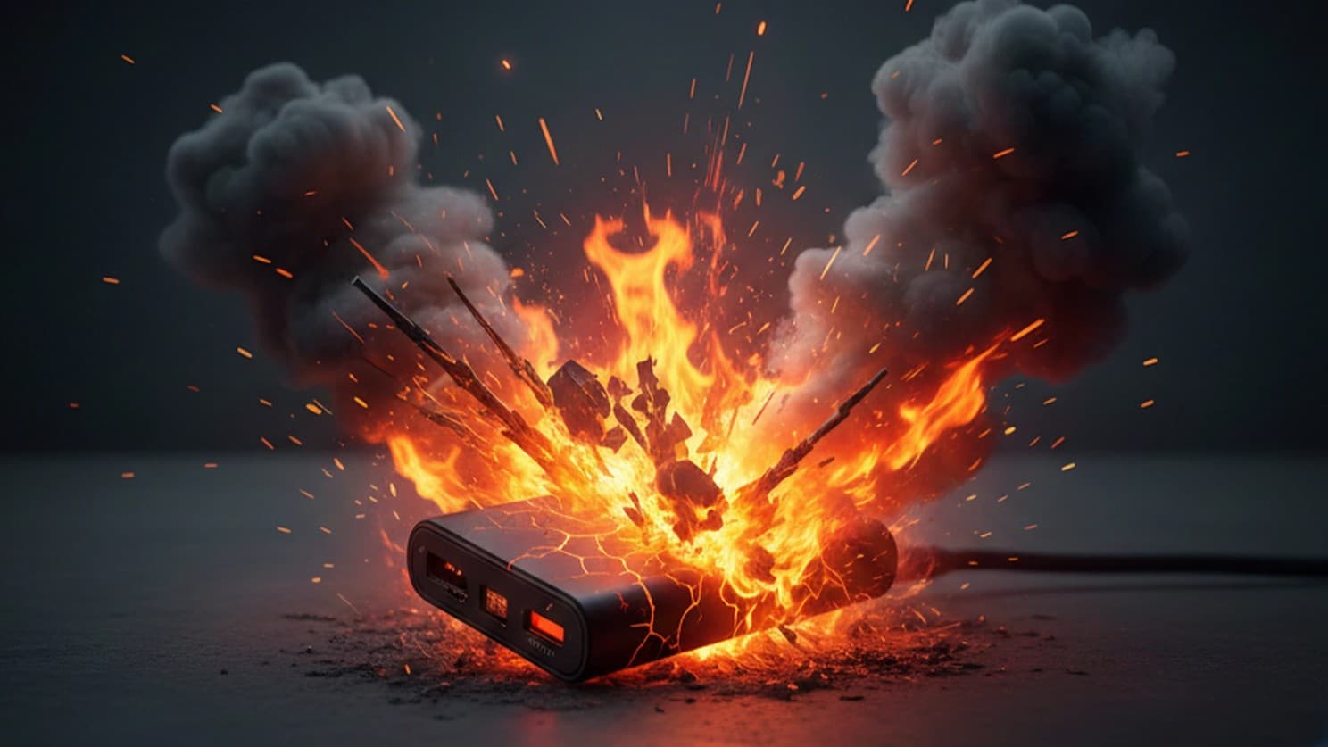 モバイルバッテリーの火事に気をつけましょう