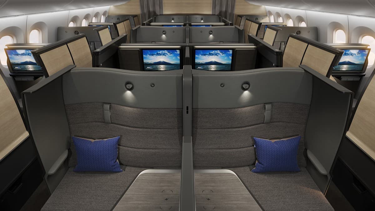 ANAの新しいビジネスクラスのせきは広いです