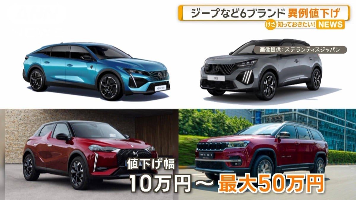 ジープやアルファロメオの車が安くなります