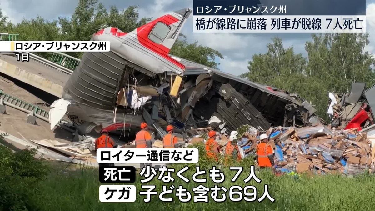 ロシアで橋がこわれて電車が脱線　7人がなくなり、69人がけが