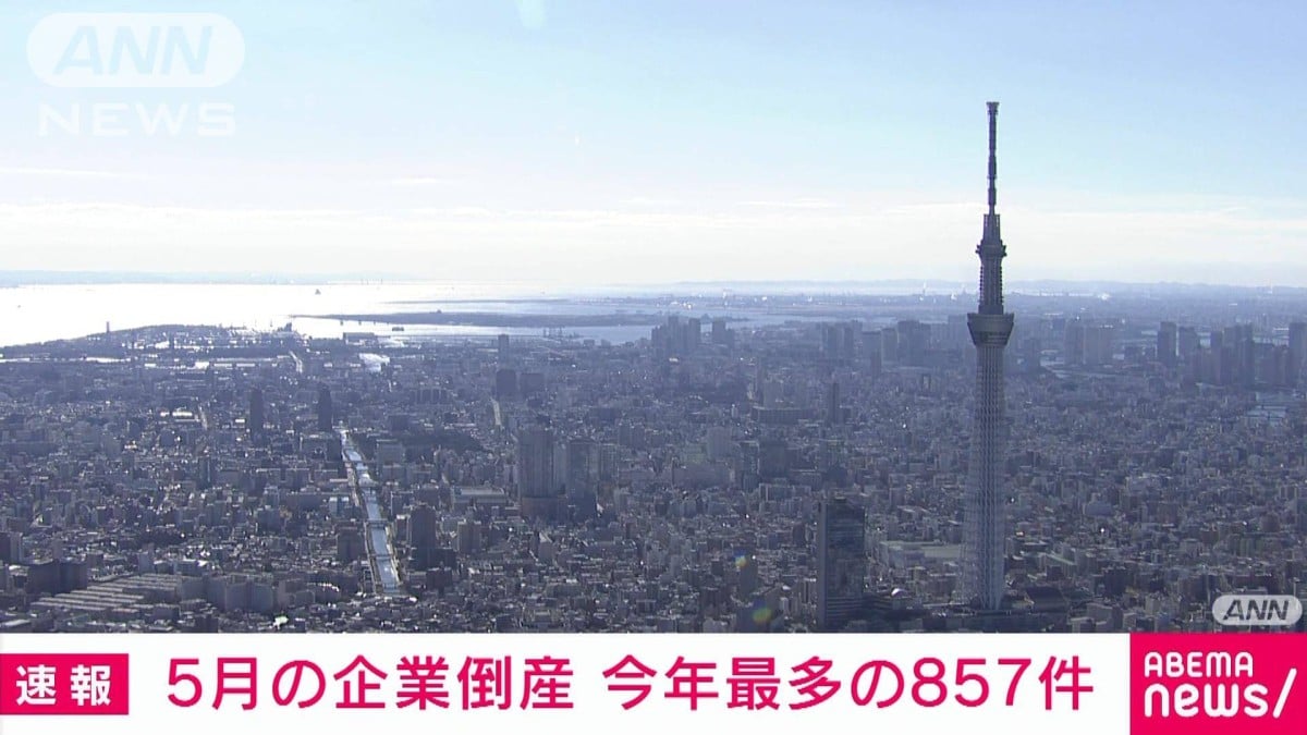 5月の会社の倒産が今年で一番多い