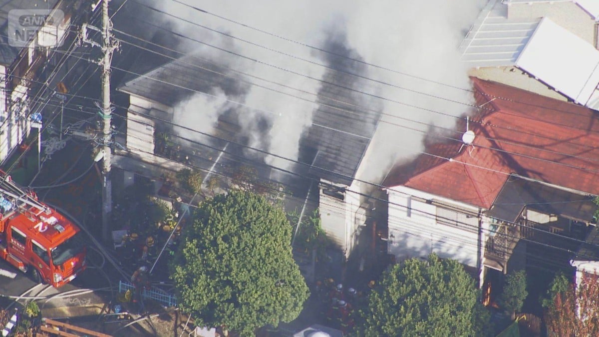 大崎駅のちかくで家の火事