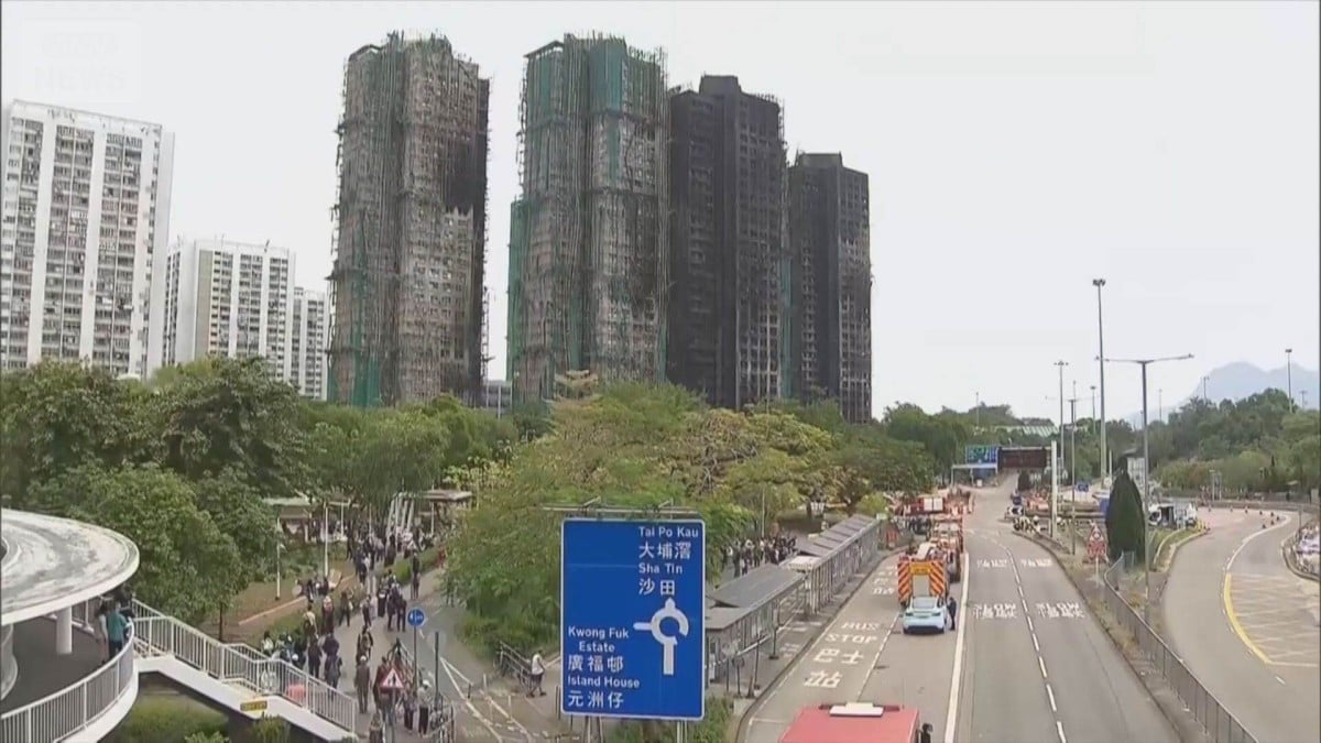 香港のマンションで大きな火事　火災報知器がならず　設備会社の人が逮捕される