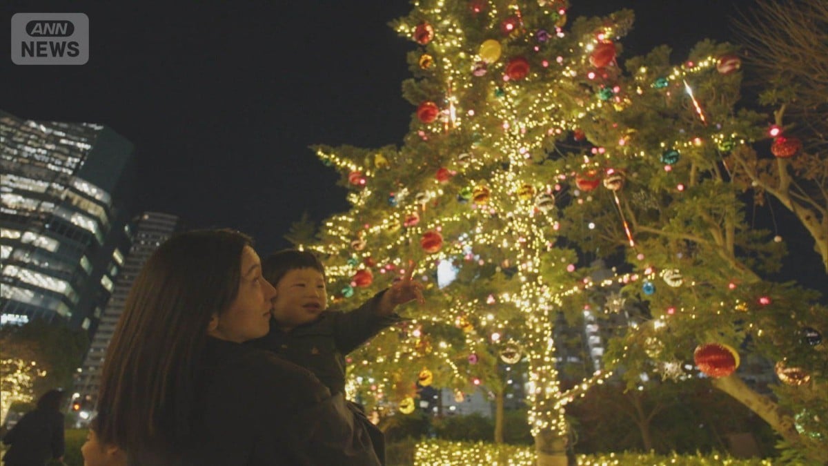 東京ミッドタウンのクリスマスイルミネーションとしゃぼん玉