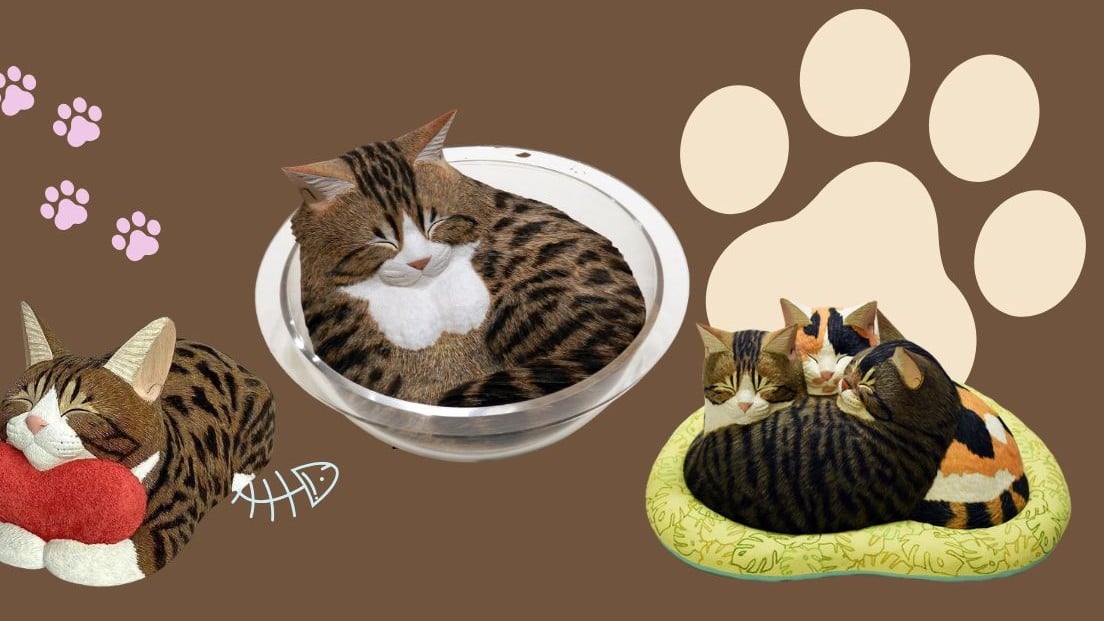 木で作られた本物のような猫たち ― 彫刻家・西誠さんの作品